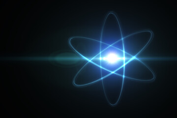 Wall Mural - model of atom and elementary particles. physics concept. 3d rendered illustration.