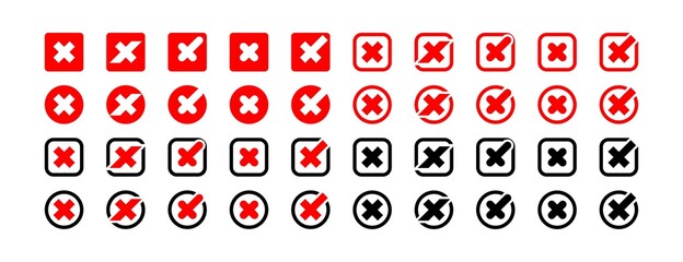 Wall Mural - cross mark. cross signs vector icons collection. business icons. crosses isolated. vector illustrati