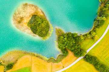 Wall Mural - Lake Shore. Landscape aerial view.