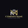 © MD IQBAL - Creative M letter golden colour diamond/Jewelry logo design template vector eps
