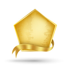 Wall Mural - gold banner with gold ribbon.