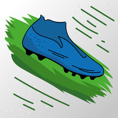 Sticker - Sketch of a soccer shoe. Soccer uniform- Vector