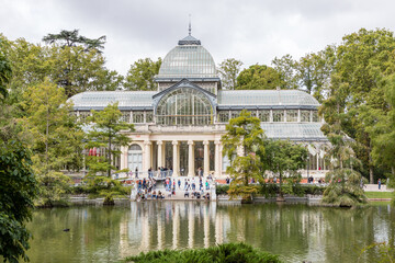 exhibition hall in madrid's retiro park called palacio de cristal