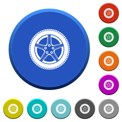 Sticker - Car wheel beveled buttons