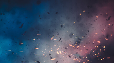 battlefield, smokes and disaster scenario background