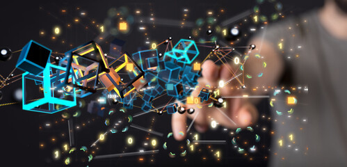 data code binary concept 3d