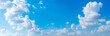 canvas print picture - Panorama of blue sky and White cloud nature background. Panoramic of Beautiful cloud in blue sky.