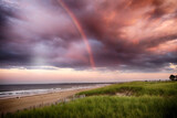 Fototapeta Tęcza - Rainbow Beach Sunset Sky Pretty
