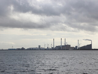 Copenhagen Industrial Ocean View with Power Plant