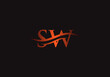 Initial SW logo. letter SW logo design with modern trendy.