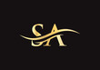 SA logo design. SA Logo for luxury branding. Elegant and stylish design for your company