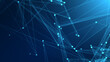© Papapig - Abstract blue polygon tech network with connect technology background. Abstract dots and lines texture background. 3d rendering.