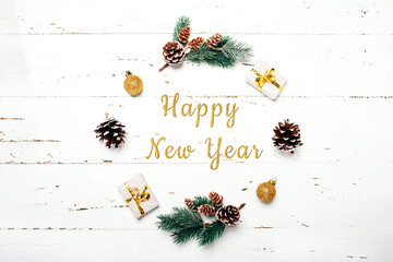 Wall Mural - round frame of branch christmas tree