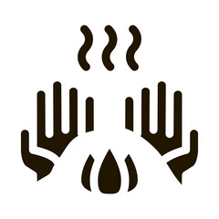 Poster - Hands Fragrant Flower glyph icon vector. Hands Fragrant Flower Sign. isolated symbol illustration