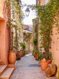 Fototapeta  - Street in Ramatuelle village, French Riviera, Cote d'Azur, Provence, southern France