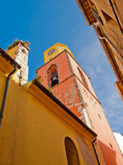 Wall Mural - Bell tower and the church of Our Lady of the Assumption in Saint-Tropez, French Riviera, Côte d'Azur, France