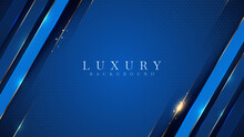 Luxury Golden Line Background Blue And Sky Shades In 3d Abstract Style. Illustration From Vector About Modern Template Deluxe Design.