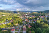 Fototapeta Krajobraz - Krynica Zdrój, panorama z lotu ptaka