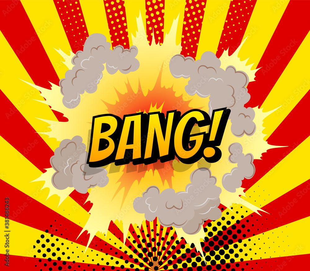 Comic poster wth cartoon explosion frame. Boom comic banner design ...