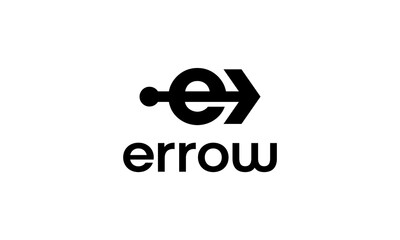 Wall Mural - initial letter E with arrow right logo design template
