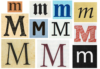 Paper cut letters Old newspaper magazine cutouts