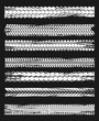 © Vector Tradition - Tire prints, tyres track isolated grunge vector car treads black marks. Rally, motocross bike protectors, vehicle, transportation dirty wheels trace. Abstract monochrome pattern, graphic texture set