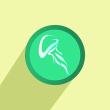 Green Jellyfish Icon
