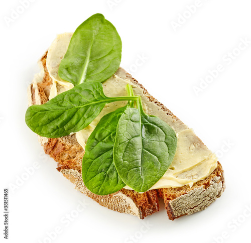 Fotomural breakfast sandwich with spinach leaves