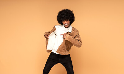 Wall Mural - African american man posing in studio