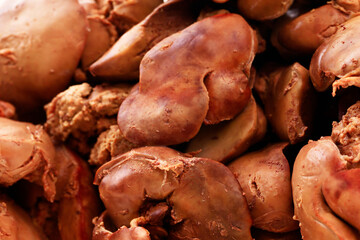 Chicken liver on a white background