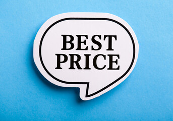 Best Price Speech Bubble Isolated On Blue Background