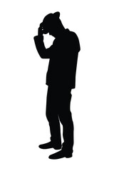 Wall Mural - Spy man silhouette vector