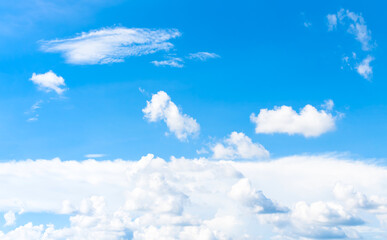 Wall Mural - soft clouds floating on blue sky with sun light