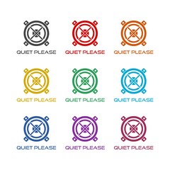 Poster - Mute, quiet, silence, silent icon, color set