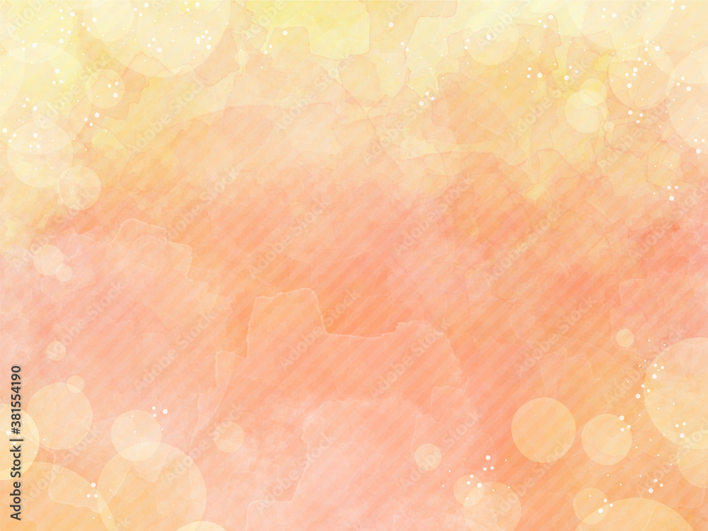 背景 素材 水彩 テクスチャ 泡 オレンジ系グラデーション Wall Mural 涼子 小田原
