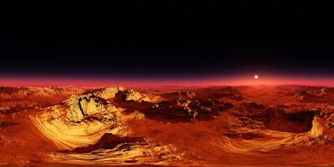Wall Mural - Mars, HDRI, environment map , Round panorama, spherical panorama, equidistant projection, 360 high resolution panorama, 3d rendering
