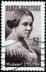 Wall Mural - Black heritage, Madam C.J.Walker on american stamp