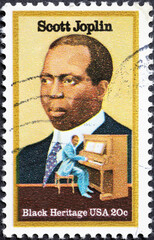 Wall Mural - Black heritage, Scott Joplin on american stamp