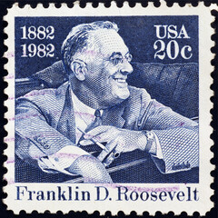 Wall Mural - Franklin D.Roosevelt on american postage stamp