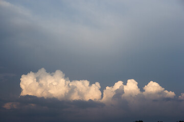 Wall Mural - white yacht on sea surface and storm clouds