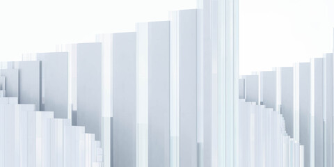 abstract architecture 3d rendering illustration with glass surface