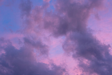 Wall Mural - sky at sunset with fluffy clouds