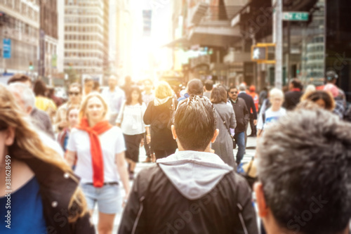 Plakat Mass of people walking in New rork city, concept about urban life
