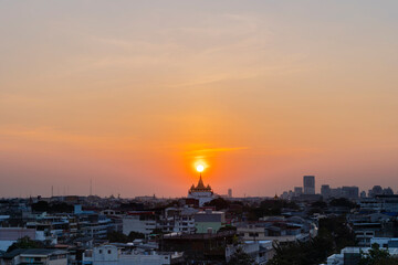 Famous Wat Saket (Golden Mountain Temple) in Bangkok,Thailand