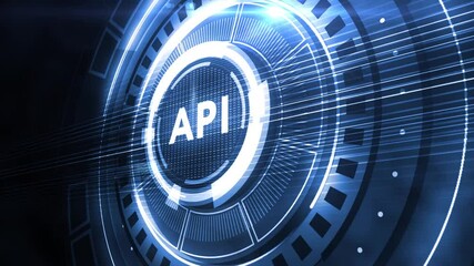 API - Application Programming Interface. Software development tool. Business, modern technology, internet and networking concept.
