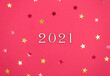 2021 year, festive background, 2021 on red