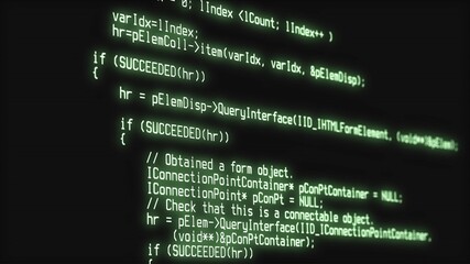 Wall Mural - hacker attack detected on screen. computer screen with hacking program code