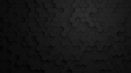 Wall Mural - Hexagonal pattern wallpaper with vertical displacement and 3D lighting