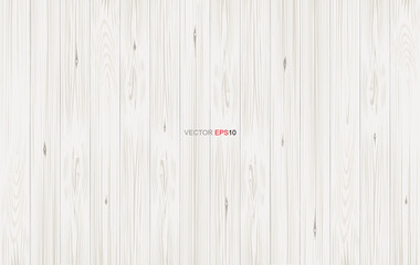 White wood pattern and texture for background. Vector.