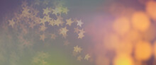 Colorful Abstract Background Banner With Stars And Bokeh